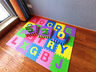 加厚2cm儿童益智卡通泡沫，地垫拼图宝宝爬行垫拼接毯垫子数字字母