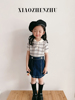 小珍珠XZZ“洋溢的夏日”2024春夏女童针织翻领短袖T恤牛仔短裤