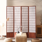 新中式实木格子屏风隔断折叠移动日式小户型客厅现代简约卧室遮挡