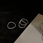 韩版s925银气质波光粼粼戒指，女复古简约璀璨满天星指环优雅食指戒