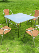 不锈钢可折叠大桌子正方形10人吃饭桌，圆形桌面餐桌金属家用小方桌