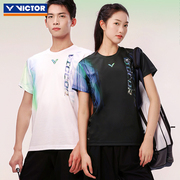 2024victor威克多胜利羽毛球服男女运动透气针织速干T恤40041