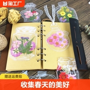 创意刺绣干花书签手工diy材料标本塑封膜透明压花瓶子工具古风国风自制书法小学生押花花瓣鲜花礼物植物树叶