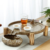 销陶瓷茶盘托盘圆形创意个性家用排水石磨干泡台储水式茶台日式茶