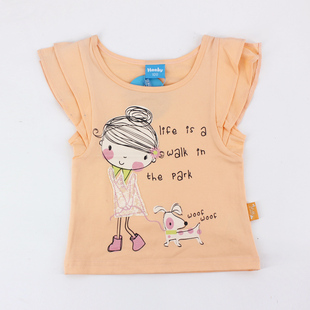 哈比象童装女童，夏季半袖t恤衫1-3岁女宝宝短袖圆领小衫