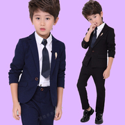 男童小西装三件套韩版中大儿童礼服春秋西服主持人钢琴演出服套装