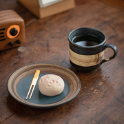 日本进口常滑烧秋凛咖啡，套杯日式复古手工，家用粗陶马克杯水杯