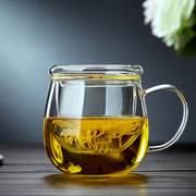 玻璃茶杯茶水分离过滤女式泡红茶男款，冲绿茶办公室个人专用马克杯