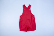 外贸欧美宝宝夏款背带裤子，连体衣连身短裤，婴儿红色连体裤休闲裤