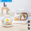 日本杯子婴儿奶瓶置物架，带盖防尘箱宝宝餐具，水杯沥水桌面收纳盒