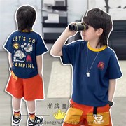 日本潮牌bape童装2023夏季男女H儿童百搭宽松休闲半袖短袖T恤