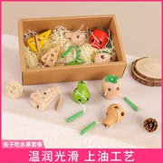1-6岁过家家仿真虫吃水果玩具套装 培养宝宝认知木质玩具