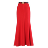 优雅垂坠感加长款鱼尾裙2023秋冬包臀裙红色，显身材半身裙冬季裙子