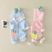 3-4-5-6-7-8-9个月女婴儿衣服纯棉，0-1岁男宝宝秋装，套装新生连体衣