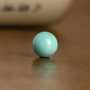 8.8mm远廷原矿绿松石散珠单颗号高瓷蓝绿干净单珠圆珠配饰配珠8