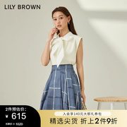 LILY BROWN春夏款 无袖针织拼接系带蝴蝶结上衣LWNT231126