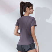 健身衣女夏季薄款透气晨跑运动短袖健身房网红跑步T恤性感瑜伽服