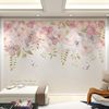 北欧手绘水彩植物电视背景墙布客厅田园沙发壁画叶子花朵卧室壁布