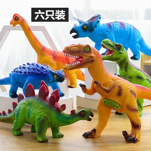 仿真软胶超大号恐龙玩具男孩玩偶霸王龙哥斯拉儿童新年礼物三角龙