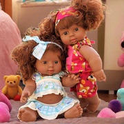 28厘米小黑人洋娃娃玩具会说话搪胶仿真娃娃非洲娃娃