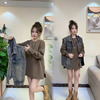 欧货2023秋季韩版时尚套装，宽松长袖设计感卫衣牛仔宽松马甲女