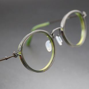 扫黑风暴孙红雷同款纯钛复古板材眼镜工业设计风文艺圆框近视眼镜