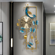 新中式客厅家用创意石英钟简约现代铁艺钟表餐厅个性大气挂钟时钟