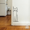 柒页害羞的小猫咪可爱图案，墙角柜门装饰宠物店玻璃门墙贴纸