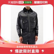 香港直邮潮奢 Givenchy 男士毛羊皮领皮革飞行员夹克