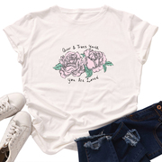 2020跨境wish ebay欧美大码女装女花朵潮流纯棉短袖t恤打底衫