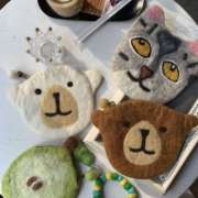 日式可爱羊毛毡卡通熊仔零钱包，卡包呆萌北极熊棕熊杯垫创意