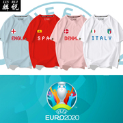 2021欧洲杯意大利西班牙国家队足球迷服短袖T恤衫男女纯棉半截袖