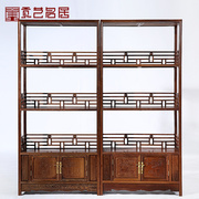 红木家具鸡翅木三层书架，仿古中式书房实木，书橱柜办公室文件架
