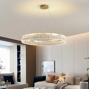 客厅灯led北欧轻奢水晶吊灯现代简约2024圆形，主卧室餐厅灯具