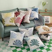 棉麻提花芭蕉叶系列抱枕卧室，餐厅家用靠垫沙发办公室装饰枕套