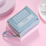 女士钱包女短款三折叠多卡位韩版学生拉链零钱包卡包一体包