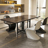 折叠桌家用小户型餐桌出租房吃饭桌子多功能超薄桌可移动仿岩板桌