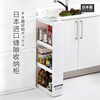 likeit日本进口四层缝隙柜夹缝，收纳架整理置物厨房冰箱窄柜带轮