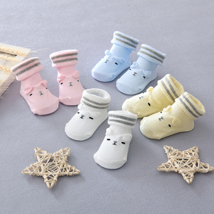 (2双装) 新生儿袜子0-3个月6夏季薄款婴儿松口短袜透气初生宝宝