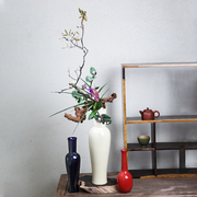 景德镇陶瓷青釉柳瓶客厅桌面花瓶，摆件中式日式投入花插花花器器皿