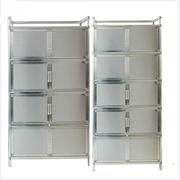 多层拉丝不锈钢储物柜铝合金简易厨房碗柜橱柜餐边柜置物柜高层柜
