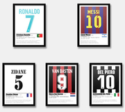 梅西C罗齐达内皮耶罗足球明星海报有框画装饰画现代画挂画墙画