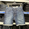 CK Calvin Klein 男士夏季休闲直筒水洗破洞虚边牛仔短裤五分裤潮