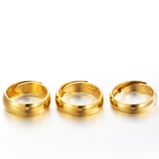 沙金戒指男女结婚情侣一对款越南镀金仿假黄金对戒简约尾戒指