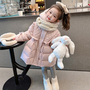 女童冬季羽绒服2024洋气中长款棉袄冬装棉衣儿童棉服外套