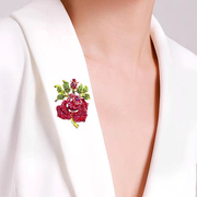 brooch红玫瑰胸针女别针衬衫，西服大衣配饰时尚大气欧美胸花