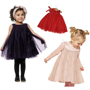 夏天女童儿童淑女纯色，紫色红色连衣裙，礼服公主纱裙小女孩洋气裙子