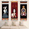 西藏挂毯布艺民族风挂画藏族面具背景墙装饰画挂布民宿壁画布中式