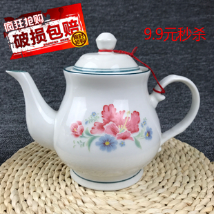陶瓷大号茶壶 白色大容量过滤泡茶壶耐热凉水壶单壶家用1-2升