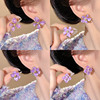 超仙香芋紫色耳环女高级感气质2024耳钉，花朵少女耳坠耳饰